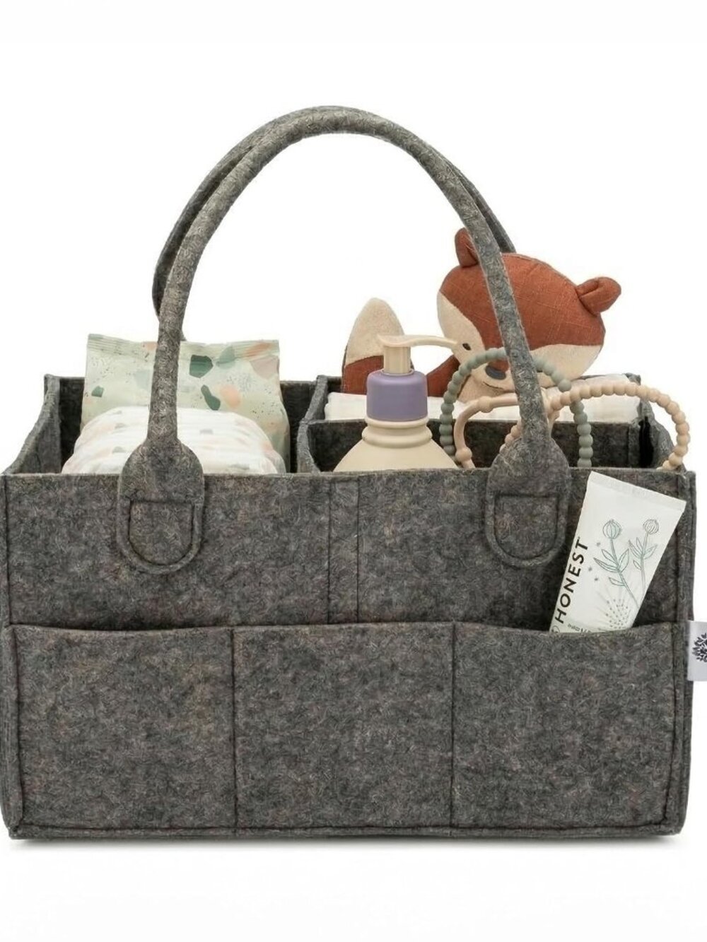 Felt Diaper Caddy Organizer - Regular, Charcoal